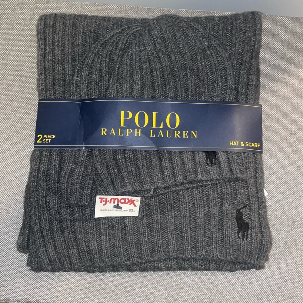 Polo Ralph lauren hat and scarf set